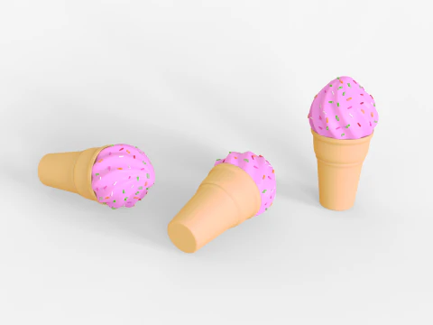 Toon Ice Cream 3D Model