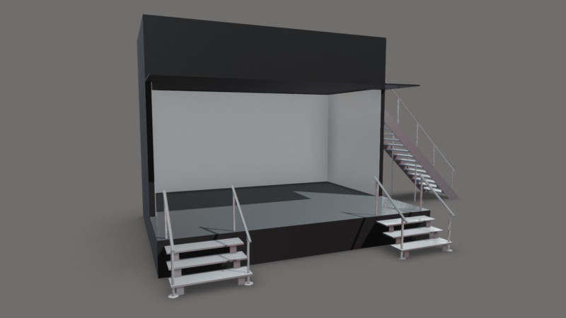 Two Level Stage Opened 3Dモデル .c4d .max .obj .3ds .fbx .stl .blend 