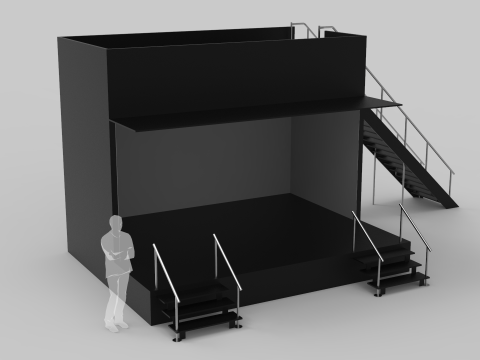 Two Level Stage Opened 3Dモデル