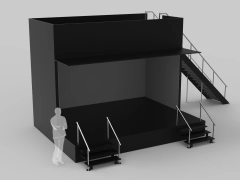 Two Level Stage Opened 3D Model