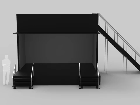 Two Level Stage Opened 3D Model