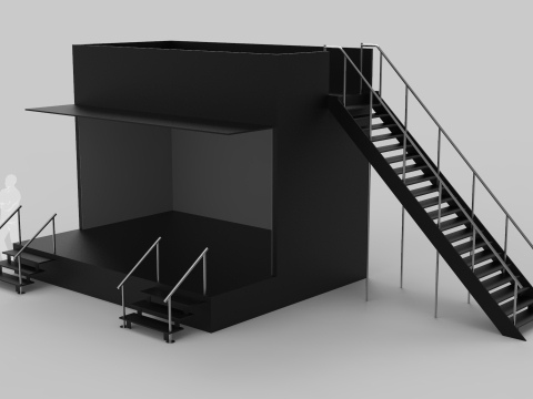 Two Level Stage Opened 3Dモデル