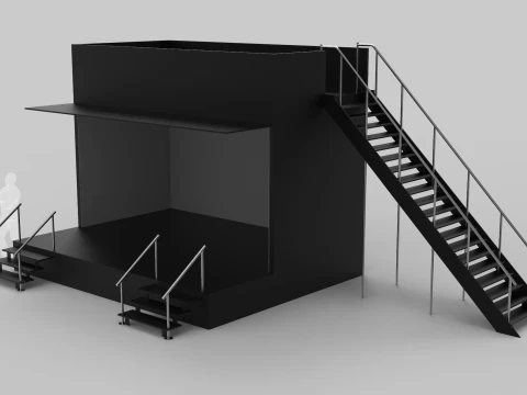 Two Level Stage Opened 3D Model