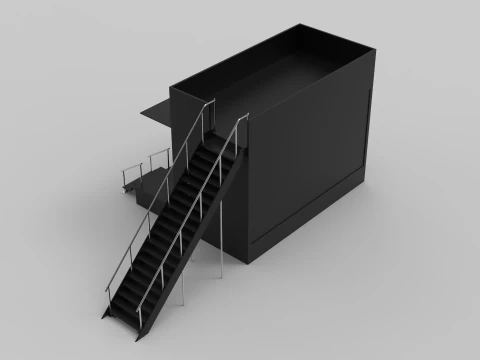 Two Level Stage Opened 3D Model