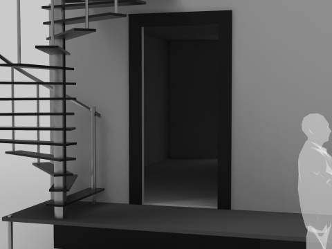Two Level Stage with Coil Stairs 3D Model