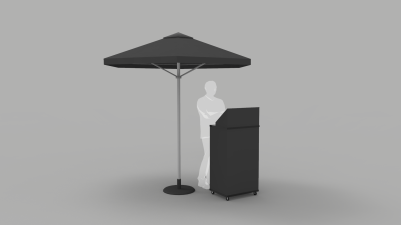Valet Parking Podium with Umbrella 3D 模型 .c4d .max .obj .3ds .fbx .stl .blend