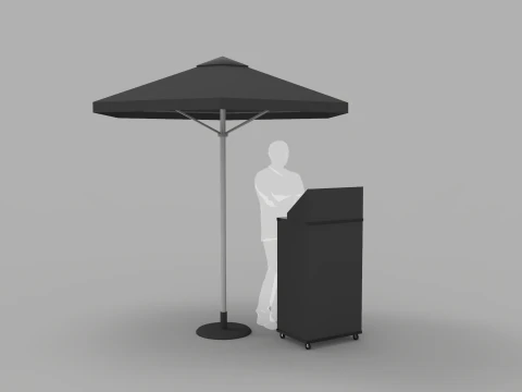 Podium Parkir Valet dengan Payung Model 3D