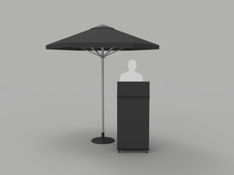 Valet Parking Podium with Umbrella 3D 模型