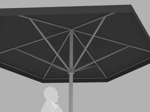 Valet Parking Podium with Umbrella 3D 模型