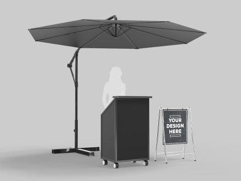 Valet Parking With Umbrella 2 Modèle 3D