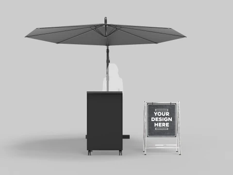 Valet Parking With Umbrella 2 3D Model