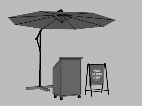 Valet Parking With Umbrella 2 Modelo 3D