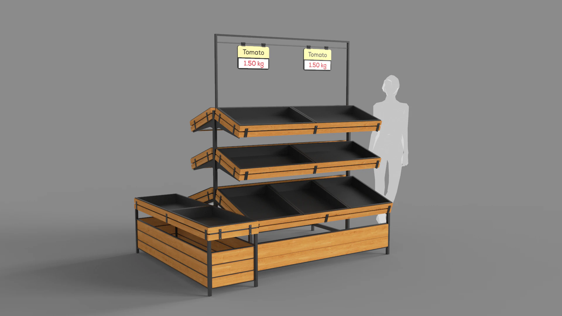 Vegetables Display Stand 3D Model .c4d .max .obj .3ds .fbx .stl .blend 