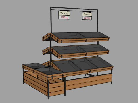 Vegetables Display Stand 3D Model