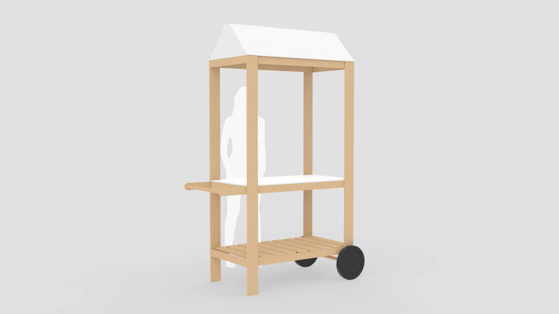 Vendor Cart 3D Model .c4d .max .obj .3ds .fbx .stl .blend 
