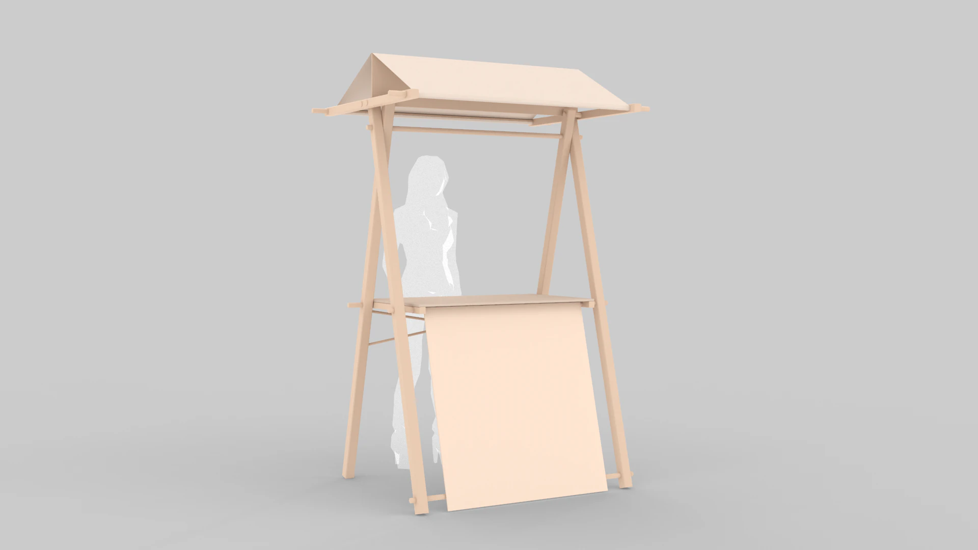Vendor Display Stand 3D Model .c4d .max .obj .3ds .fbx .stl .blend 