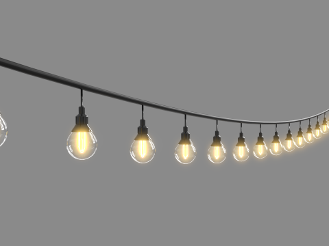 Vintage Lights String Model 3D