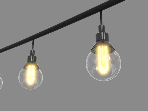 Vintage Lights String 3D Модель