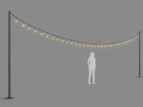 Vintage Lights String 3D Модель