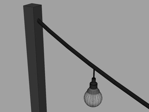 Vintage Lights String 3D Модель