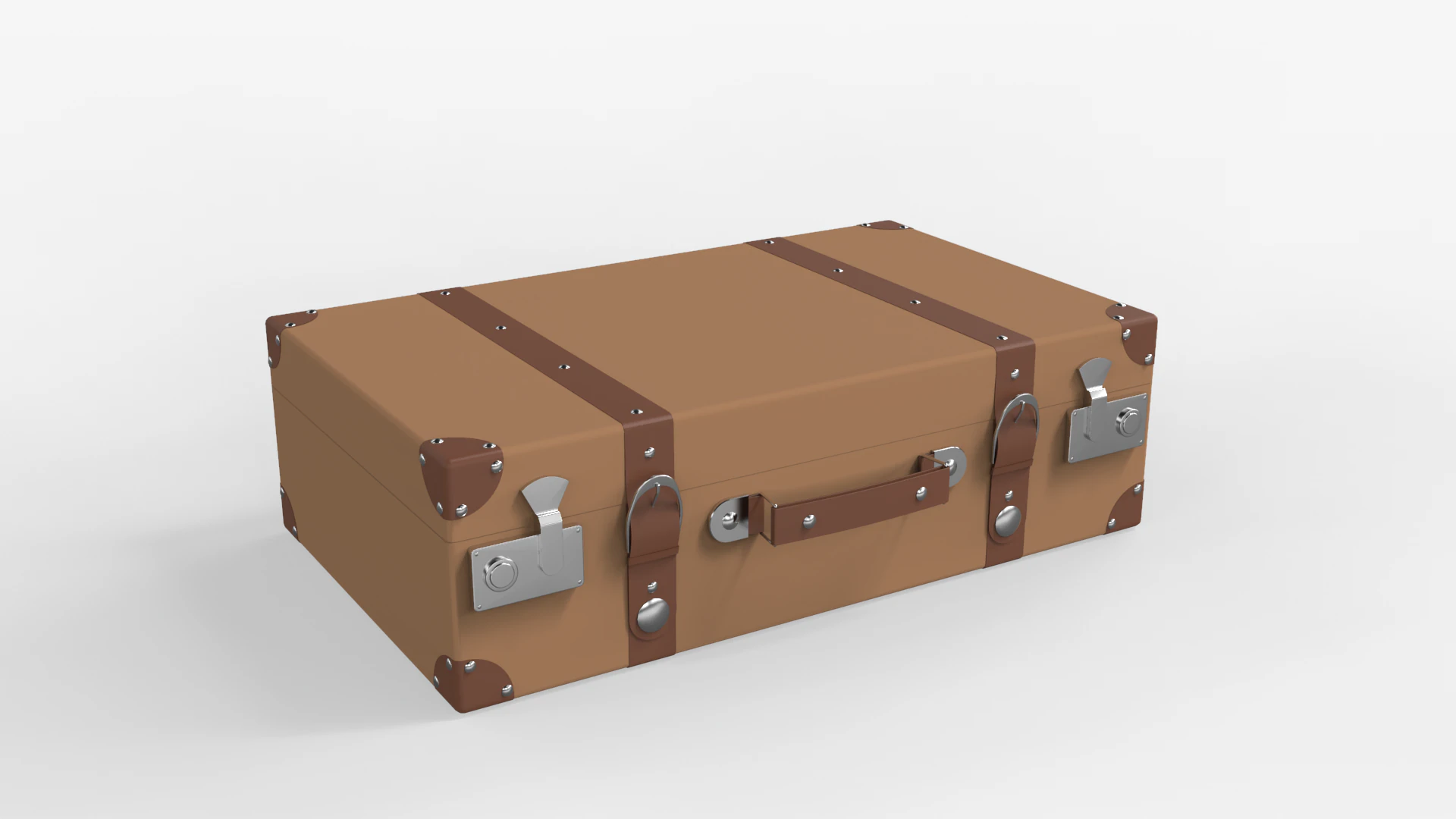 Vintage Suitcase 3D Model .c4d .max .obj .3ds .fbx .stl .blend 