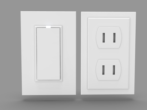 Wall Switch and Plug Socket Modèle 3D