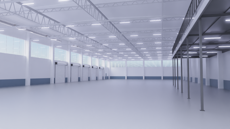 Warehouse Interior 2 3D Model .c4d .max .obj .3ds .fbx .stl .blend