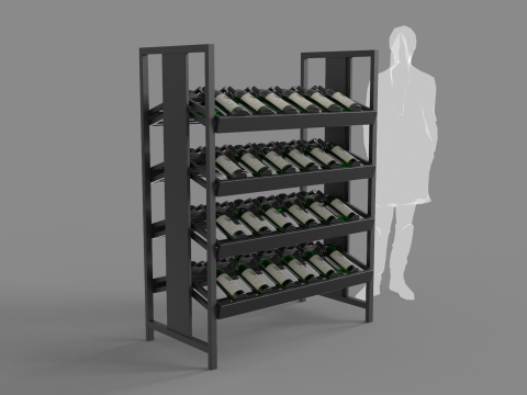 Wine Bottles Display Modelo 3D