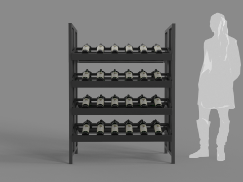 Wine Bottles Display 3D Model
