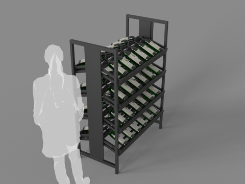 Wine Bottles Display 3D Model