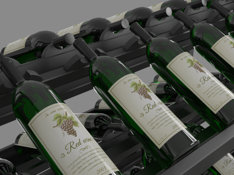 Wine Bottles Display 3D Model