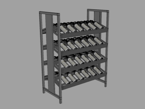 Wine Bottles Display 3D Model