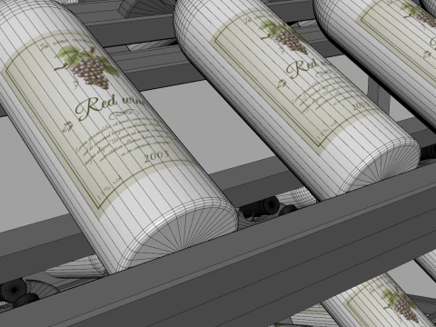 Tampilan Botol Anggur Model 3D