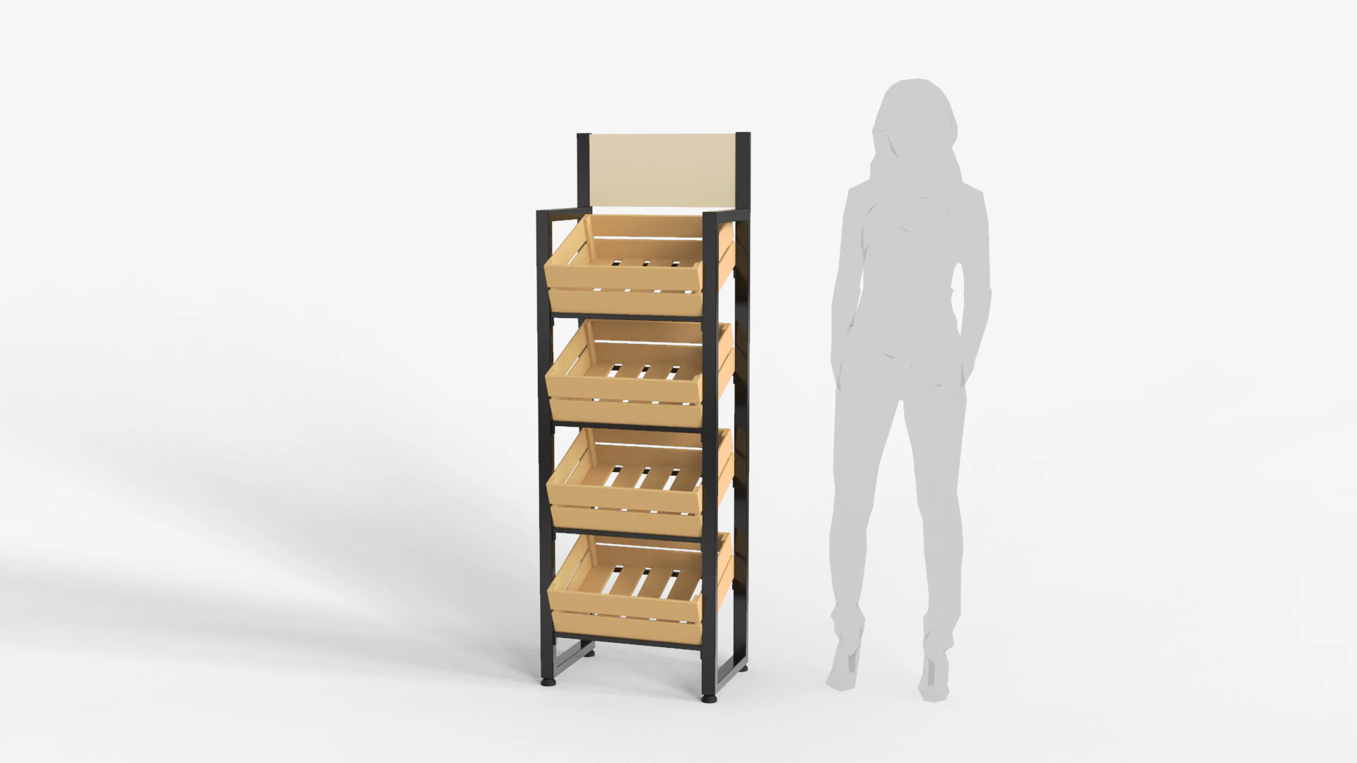 Wooden Boxes Display Rack 3D Model .c4d .max .obj .3ds .fbx .stl .blend 