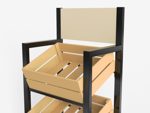 Wooden Boxes Display Rack 3D Model