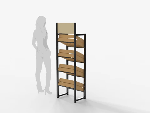 Wooden Boxes Display Rack 3D Model