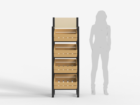 Wooden Boxes Display Rack 3D Model