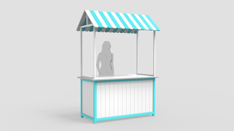 Wooden Food Stand 1 3D 모델 .c4d .max .obj .3ds .fbx .stl .blend
