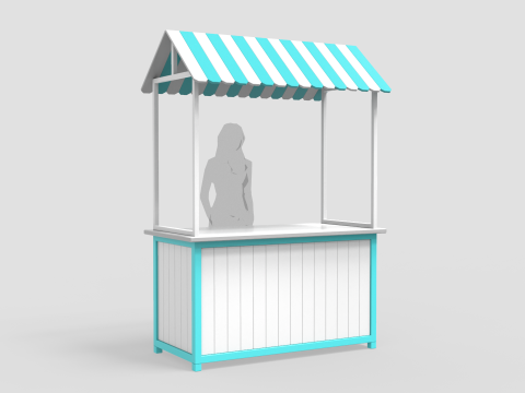 Wooden Food Stand 1 3D मॉडल