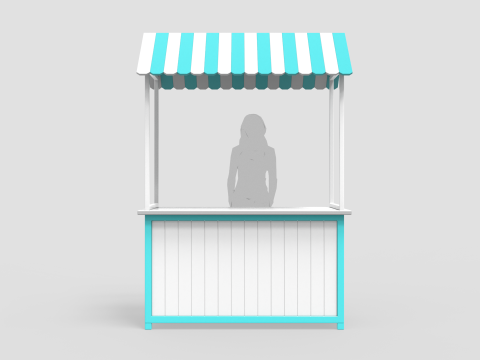 Wooden Food Stand 1 3D 모델