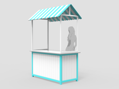 Wooden Food Stand 1 3D 모델