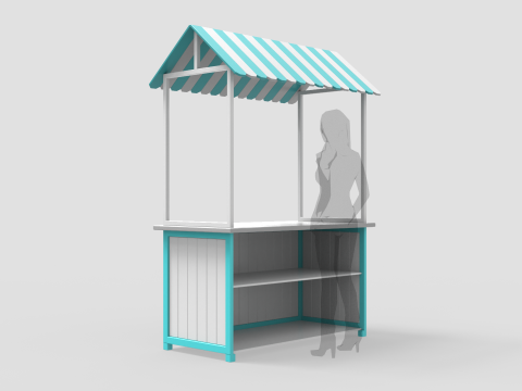 Wooden Food Stand 1 3D 모델