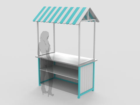 Wooden Food Stand 1 3D 모델