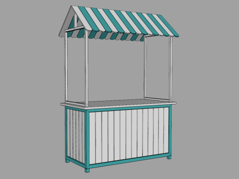 Wooden Food Stand 1 3D 모델