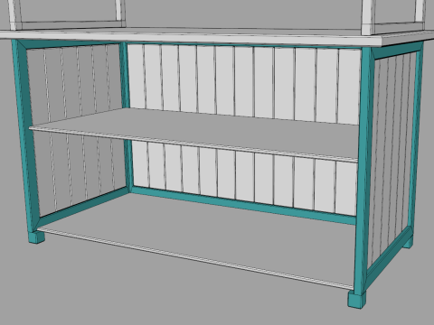 Wooden Food Stand 1 3D 모델