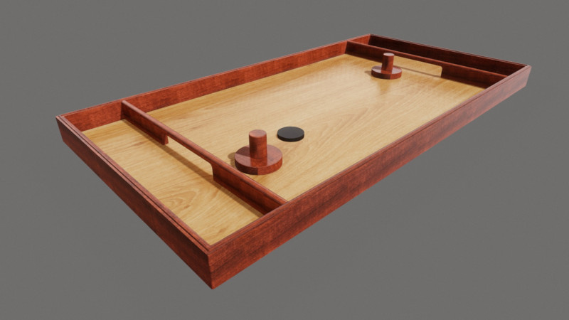 Wooden Hockey Board Game 3D Model .c4d .max .obj .3ds .fbx .stl .blend 