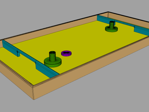 Wooden Hockey Board Game 3D Model