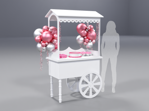 Wooden Party Candy Cart 1 Modello 3D