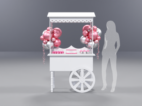Wooden Party Candy Cart 1 3D 模型