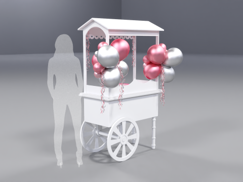 Wooden Party Candy Cart 1 3D 模型